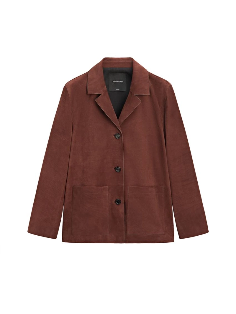 Замшевый жакет с лацканами