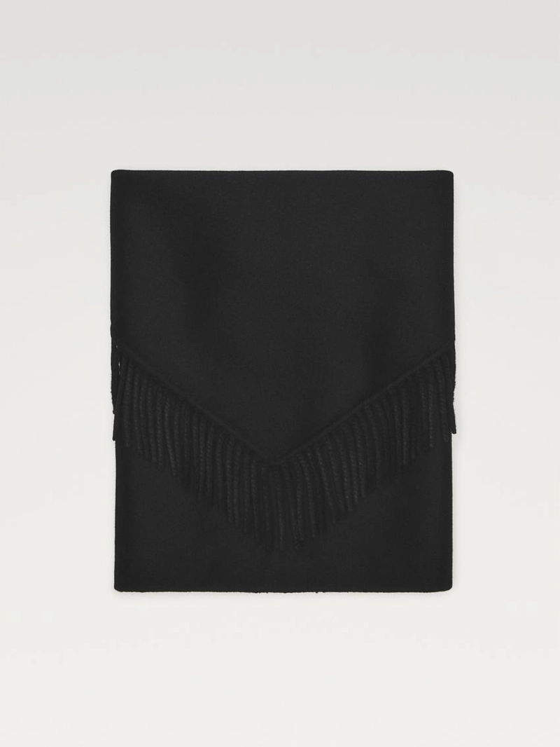 Пальто из шерстяной смеси с отделкой бахромой