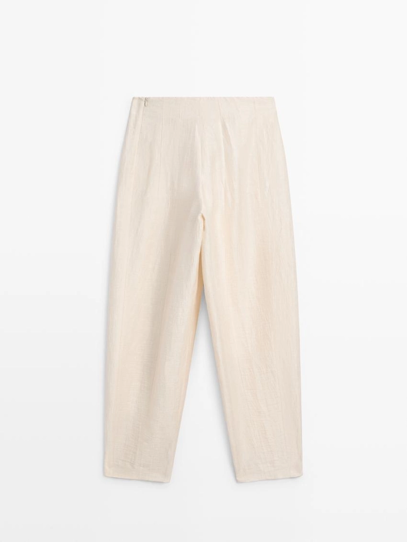 Льняные брюки с завязками