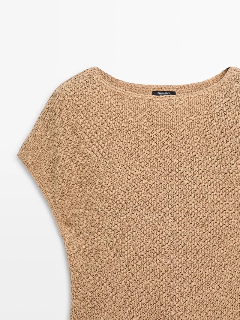 Топ из 100% льна с декоративной отделкой