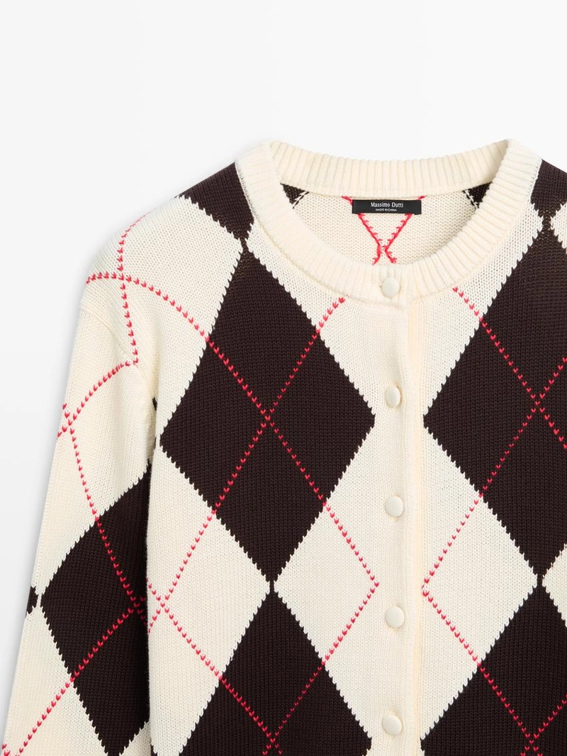 Кардиган с аргайловым узором из хлопка