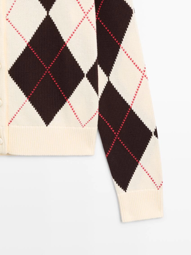 Кардиган с аргайловым узором из хлопка