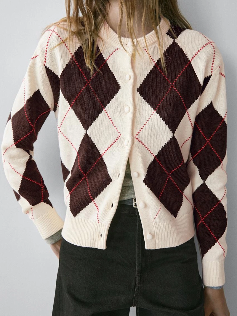 Кардиган с аргайловым узором из хлопка