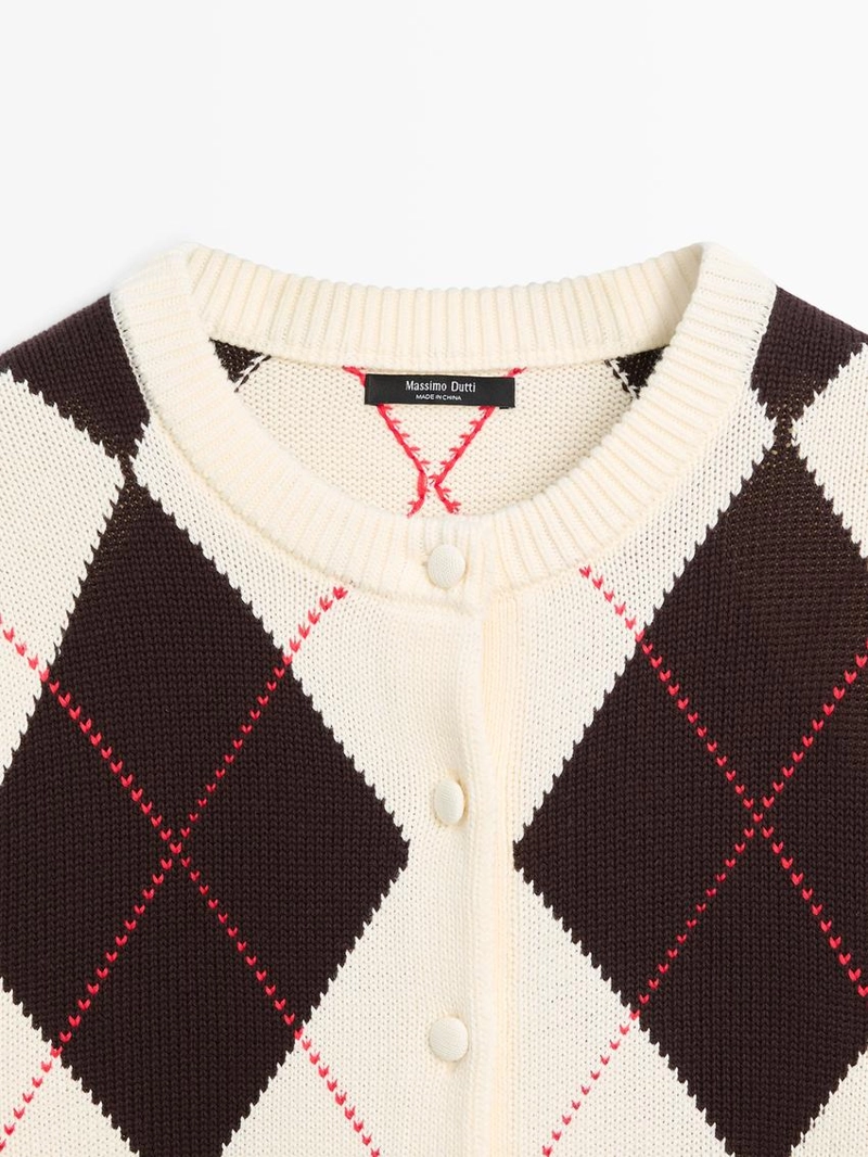 Кардиган с аргайловым узором из хлопка