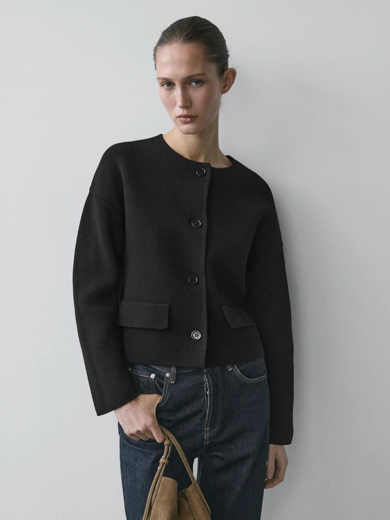 Кардиган из хлопкового трикотажа