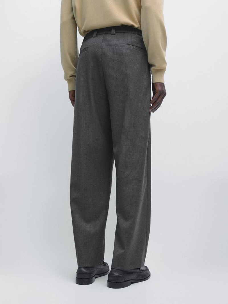 Брюки с защипами из шерстяной смеси