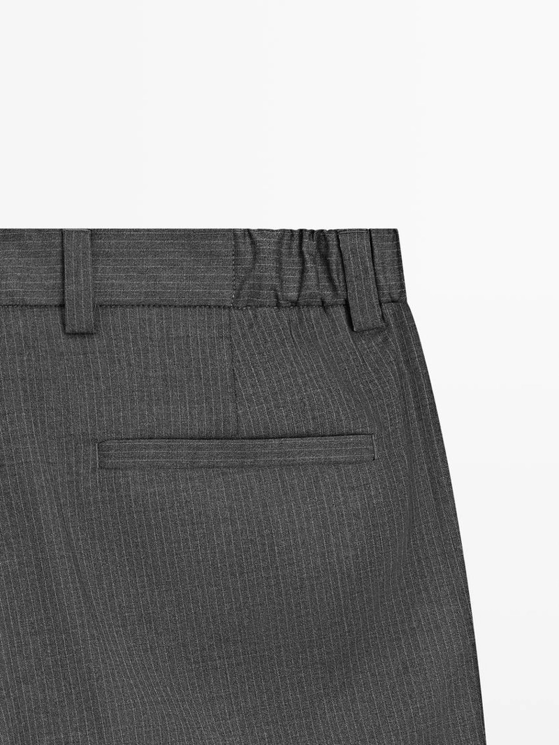 Брюки с защипами из шерстяной смеси