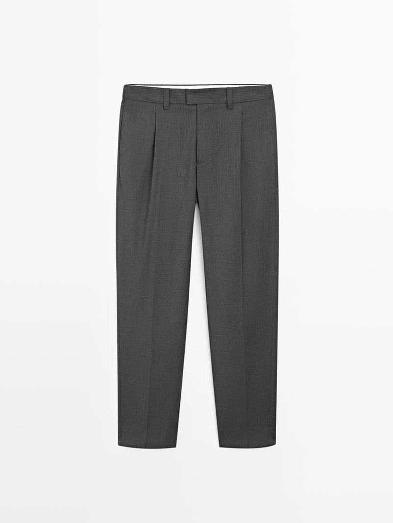 Брюки с защипами из шерстяной смеси