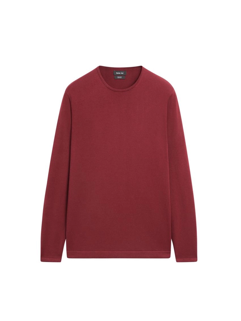 Свитер из хлопкового трикотажа с круглым вырезом