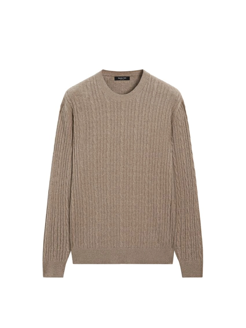 Свитер с косами из хлопкового микса