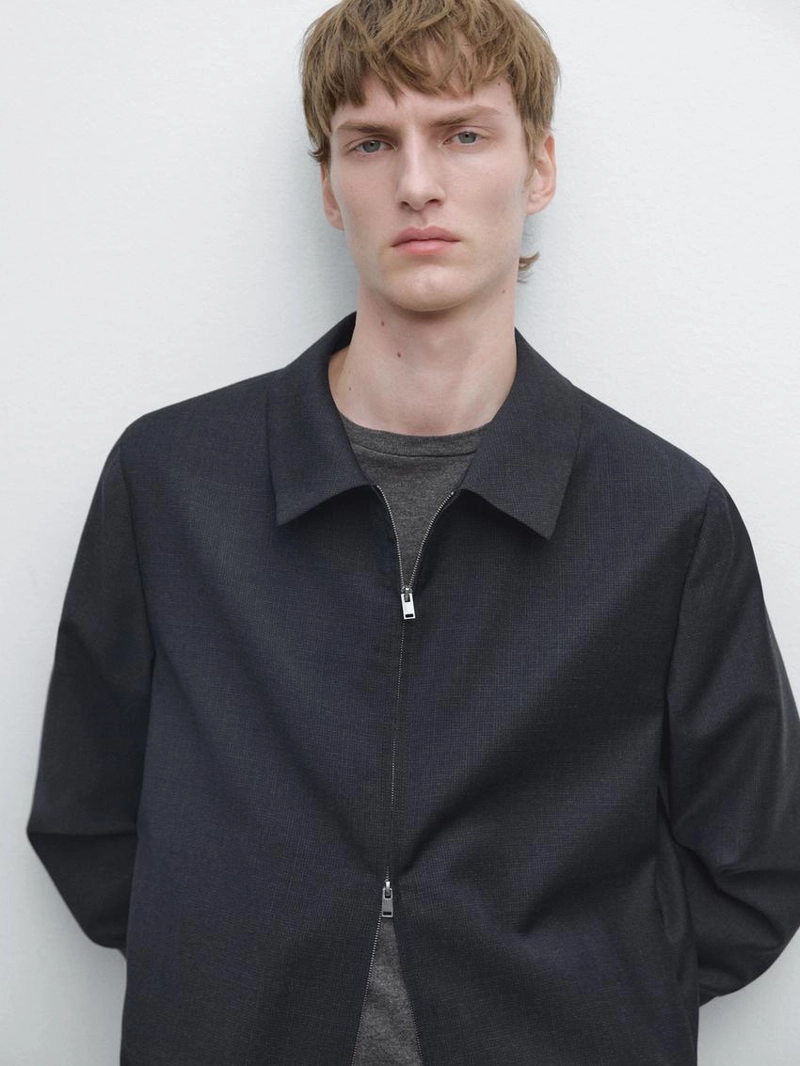 Пиджак из шерсти с гусиным лапником