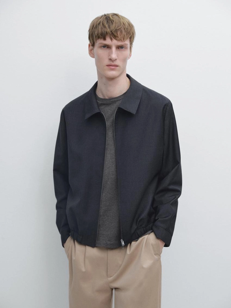 Пиджак из шерсти с гусиным лапником