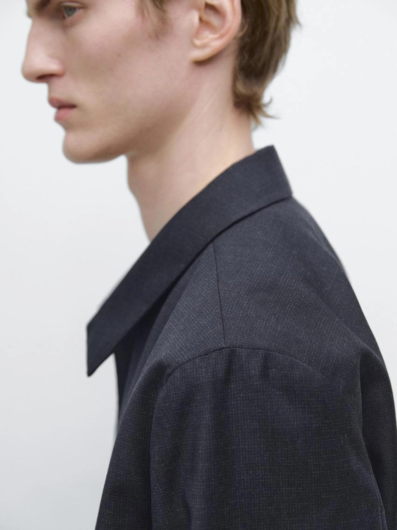 Пиджак из шерсти с гусиным лапником