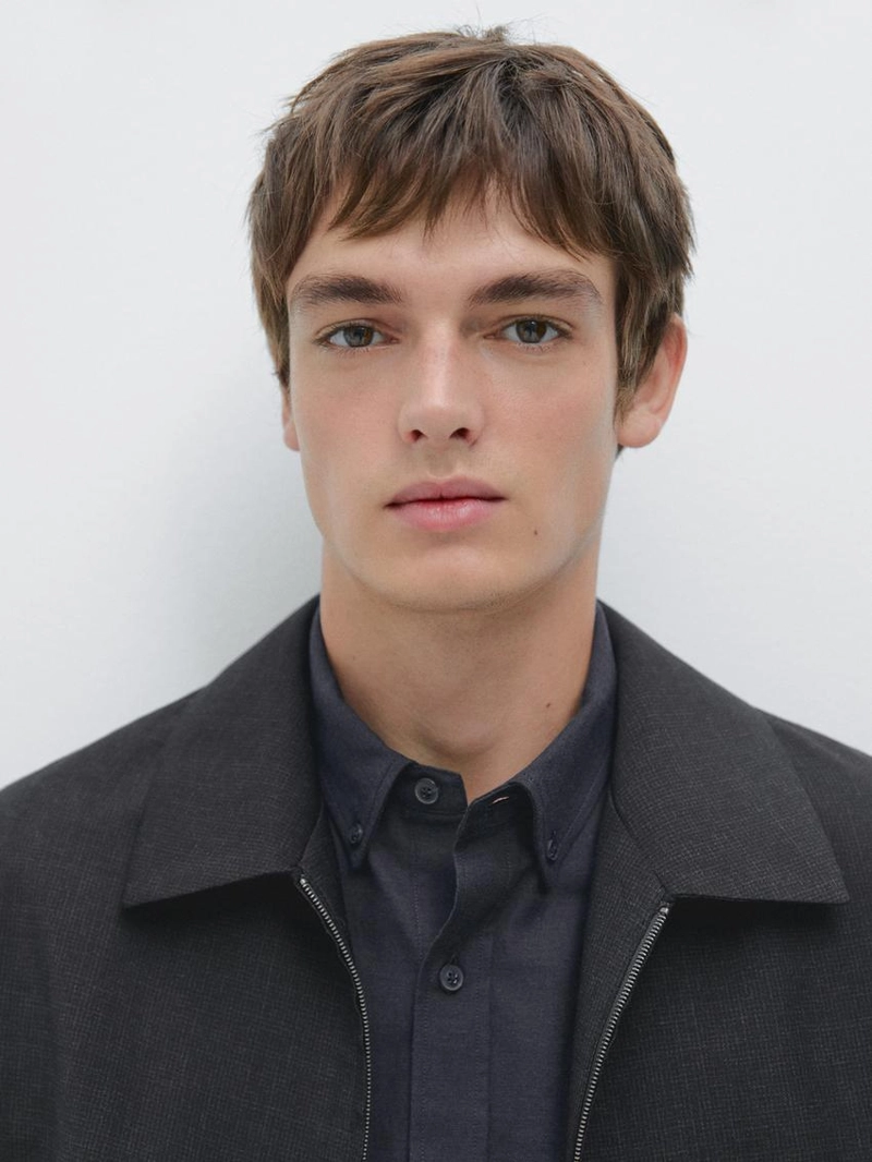 Пиджак из шерсти с гусиным лапником