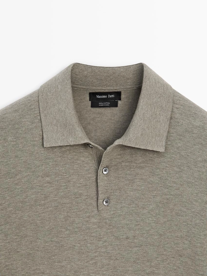 Вязанный свитер-поло из хлопка