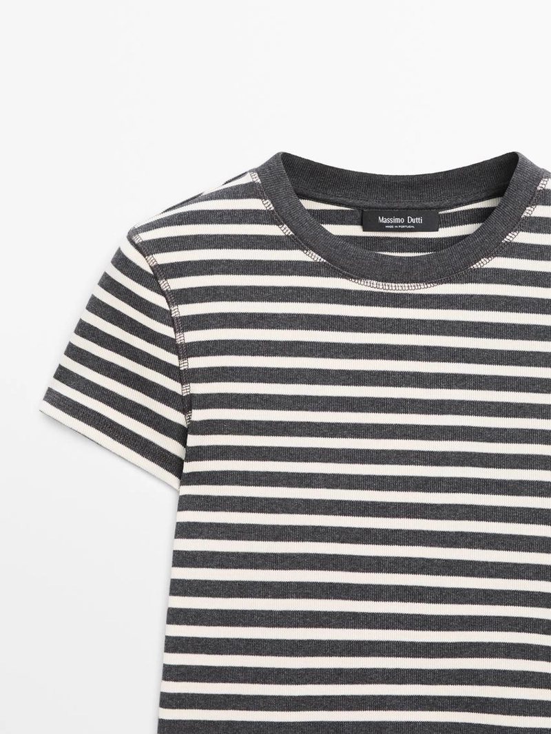 Футболка с короткими рукавами из хлопка в полоску