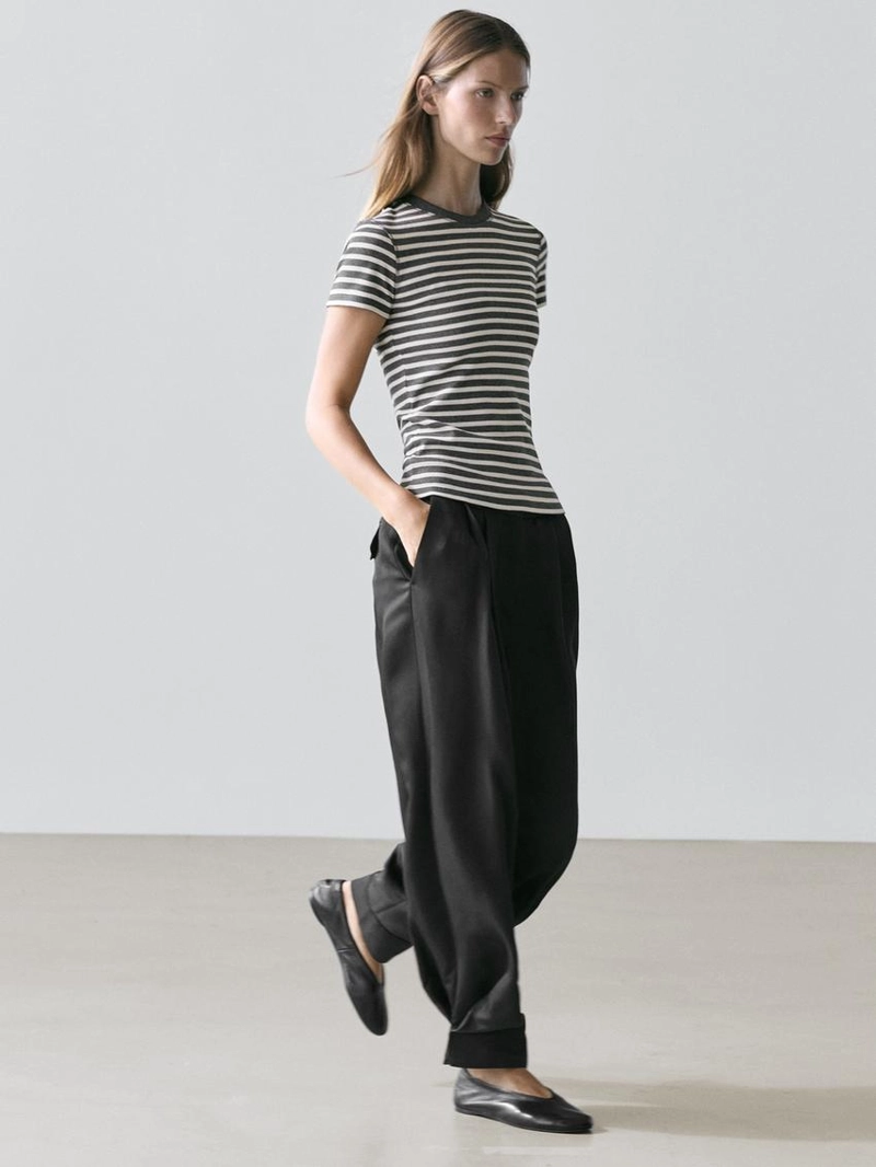 Футболка с короткими рукавами из хлопка в полоску