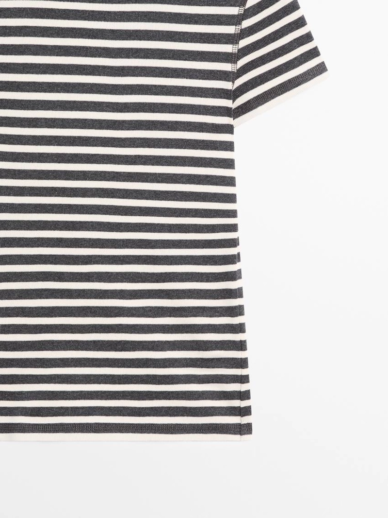 Футболка с короткими рукавами из хлопка в полоску