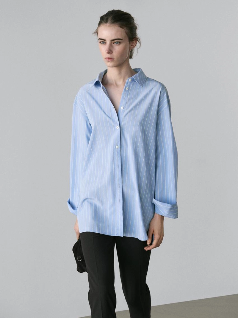 Рубашка с полосками свободного кроя