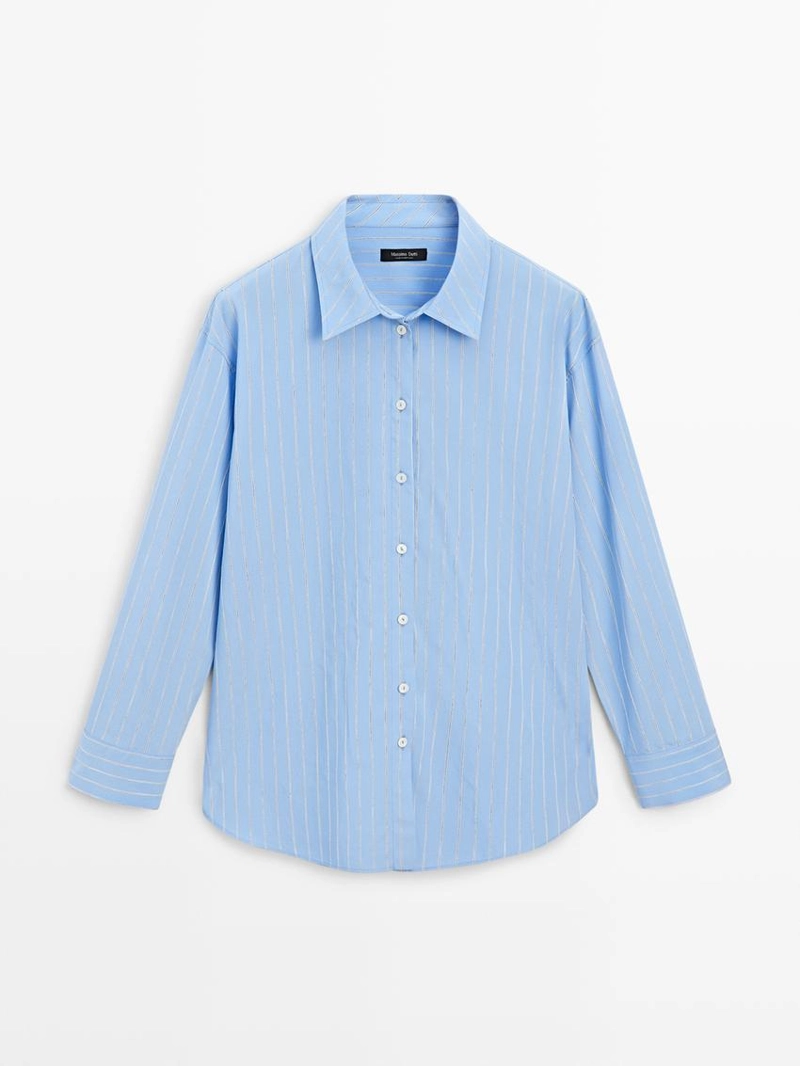 Рубашка с полосками свободного кроя