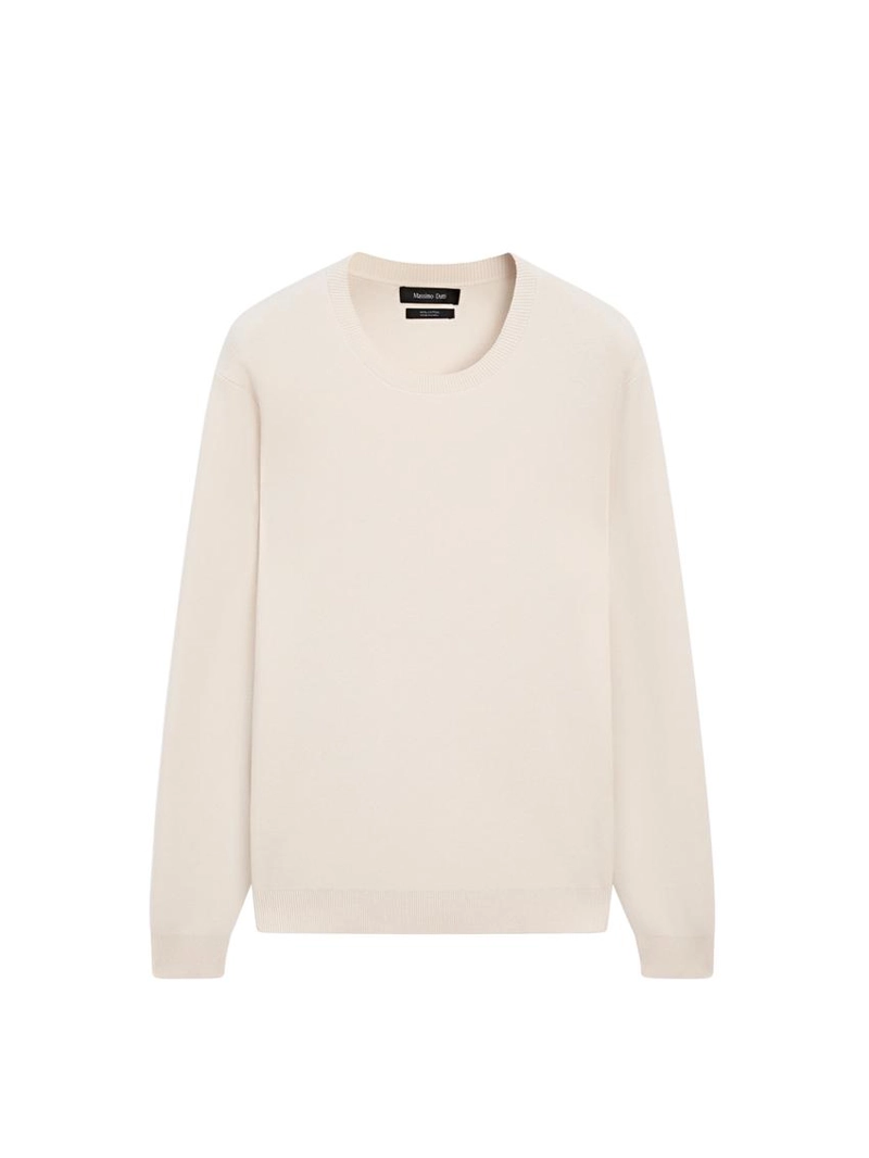 Свитер из хлопкового трикотажа с круглым вырезом