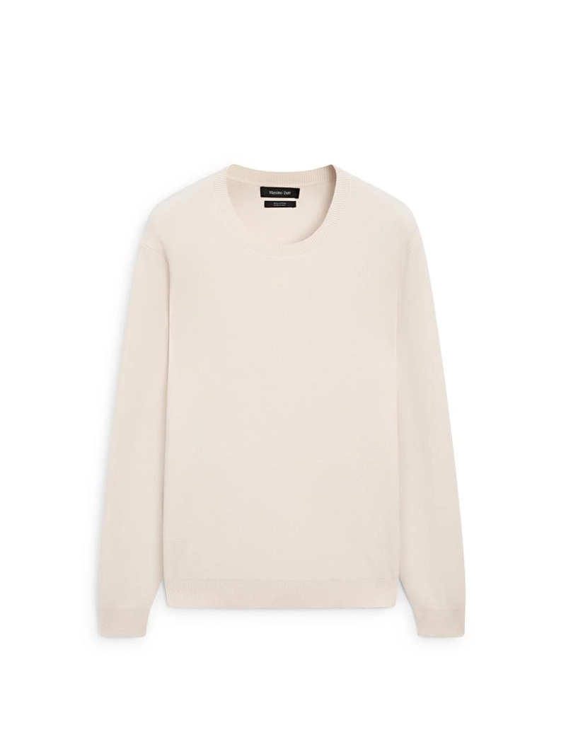 Свитер из хлопкового трикотажа с круглым вырезом