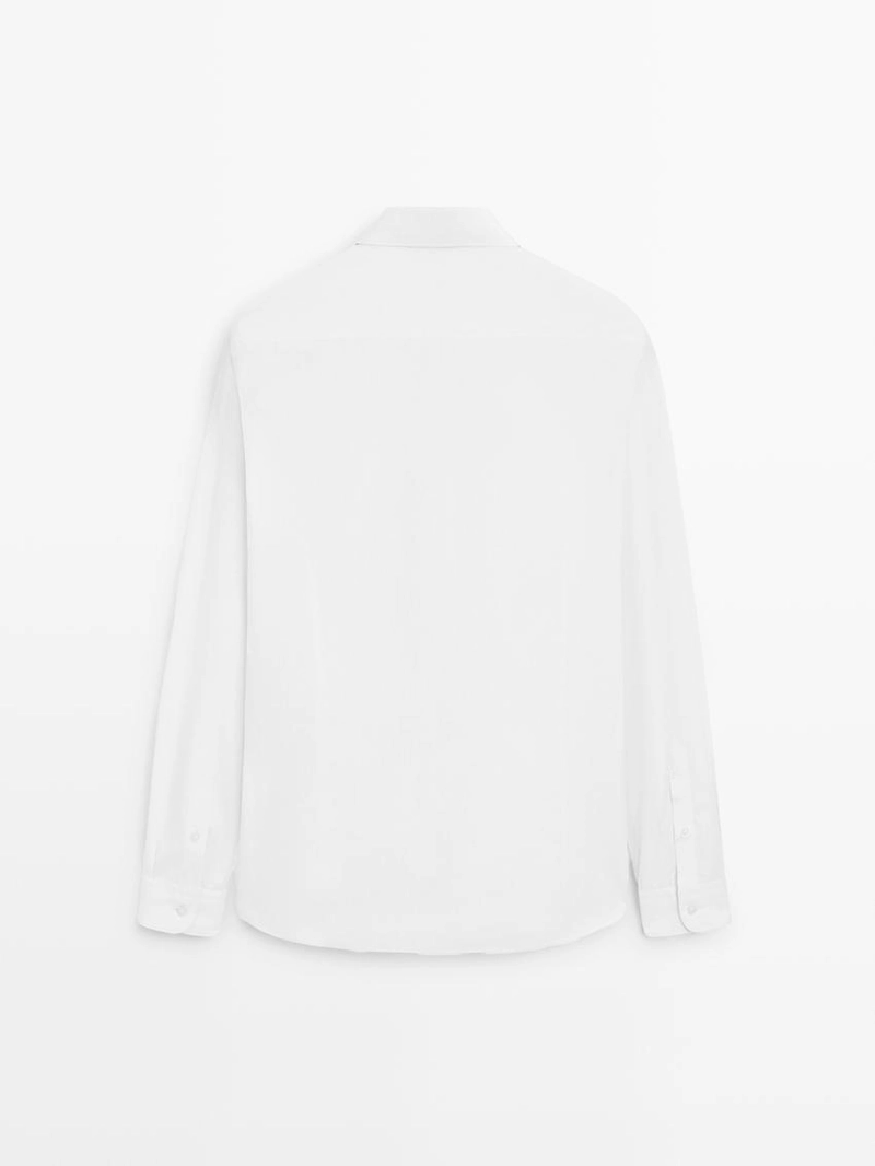 Рубашка из хлопка поплина, слим фит