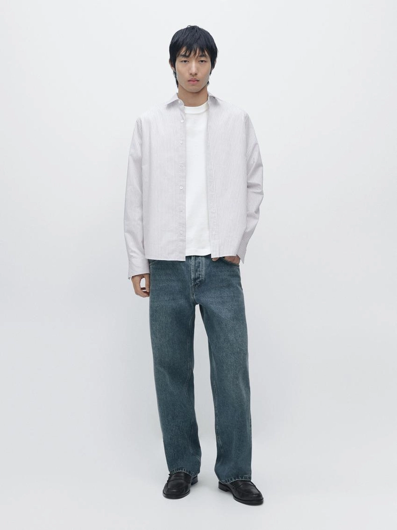 Рубашка в полоску из хлопковой смеси