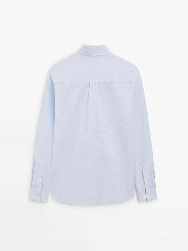 Рубашка из льна с регулярной посадкой