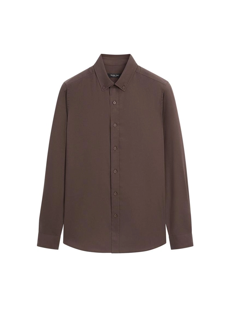 Рубашка из хлопковой ткани с регулярной посадкой