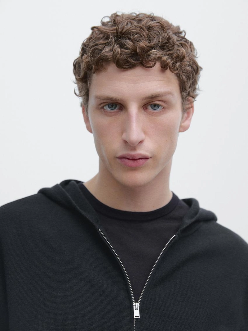 Кардиган с капюшоном на молнии из трикотажа