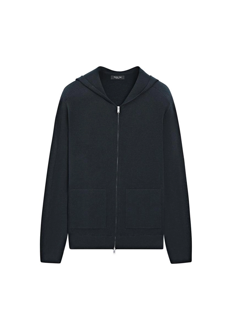 Кардиган с капюшоном на молнии из трикотажа