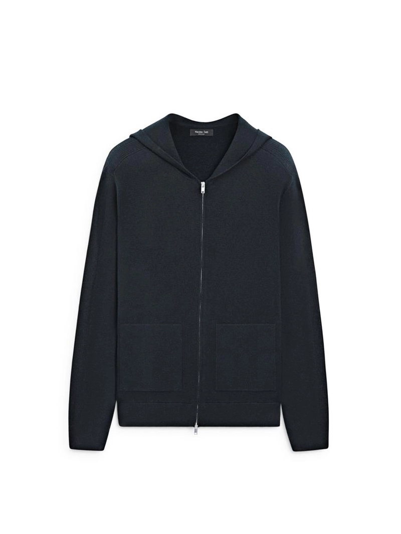 Кардиган с капюшоном на молнии из трикотажа