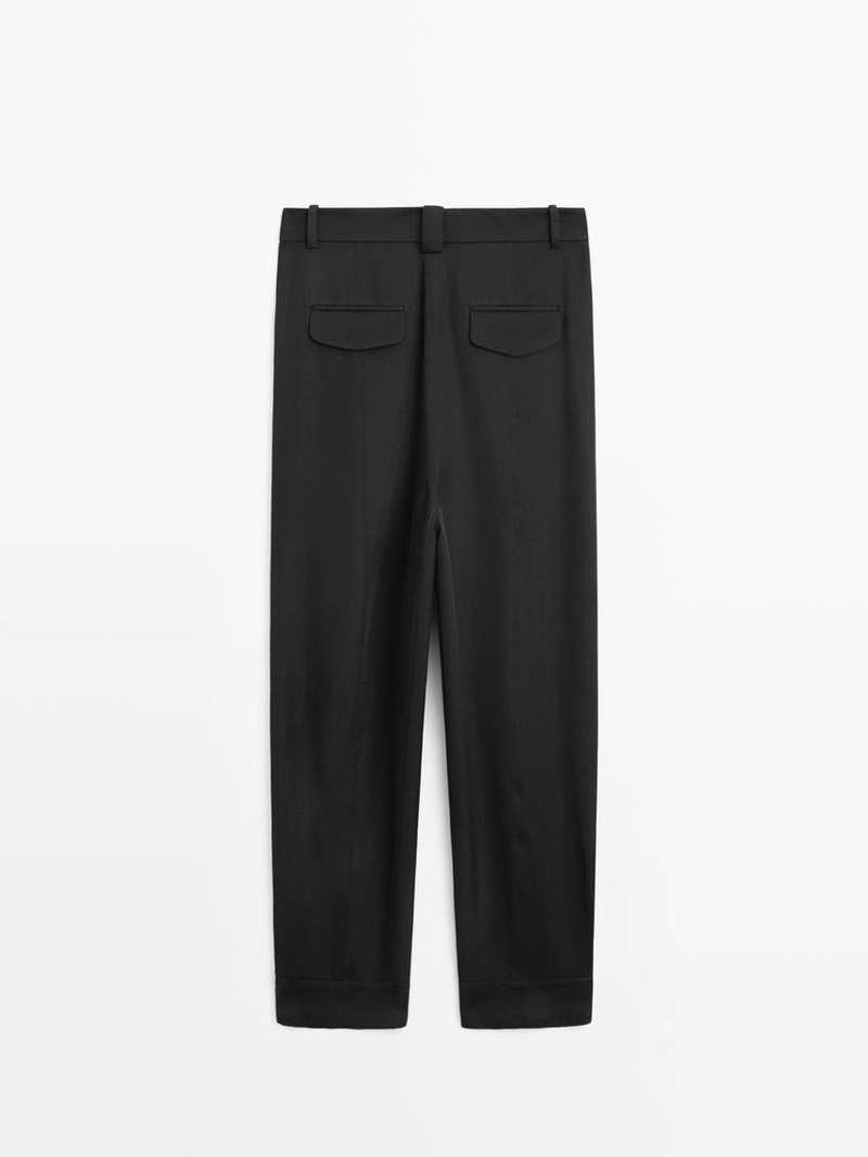 Брюки саруэль из плавного материала