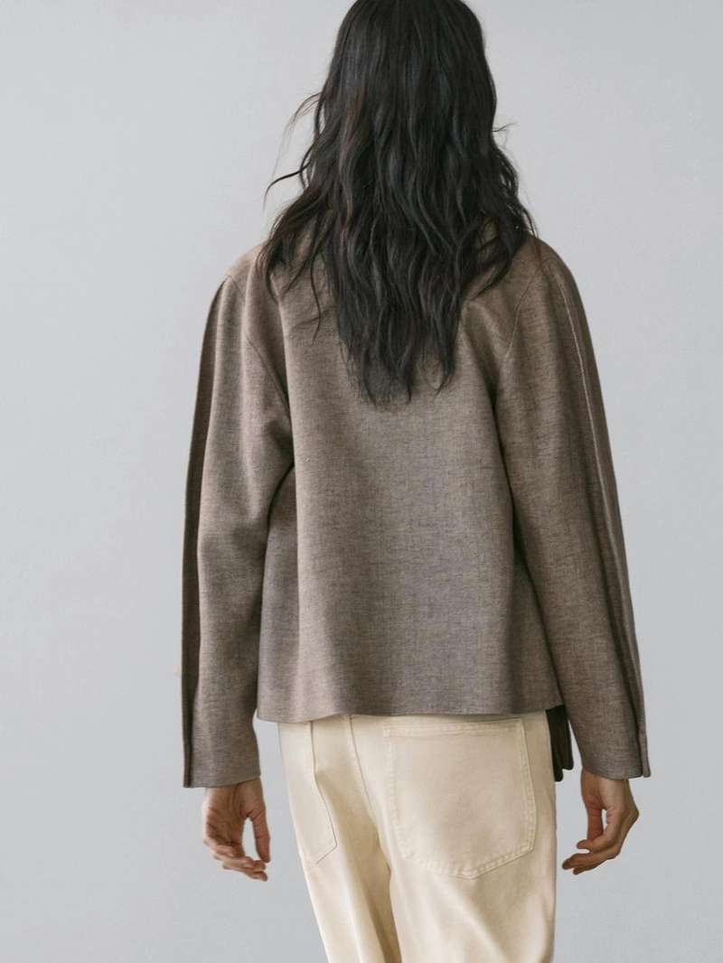 Короткий пиджак из льняной смеси