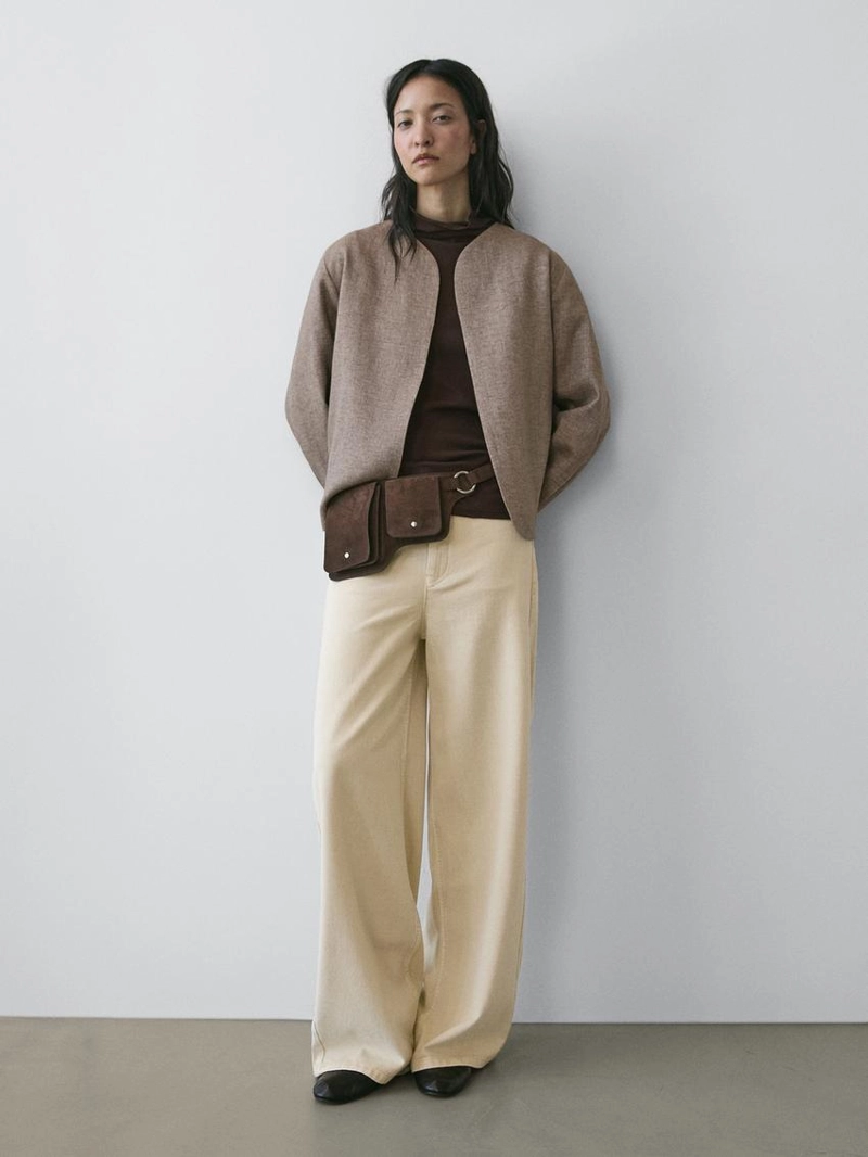 Короткий пиджак из льняной смеси