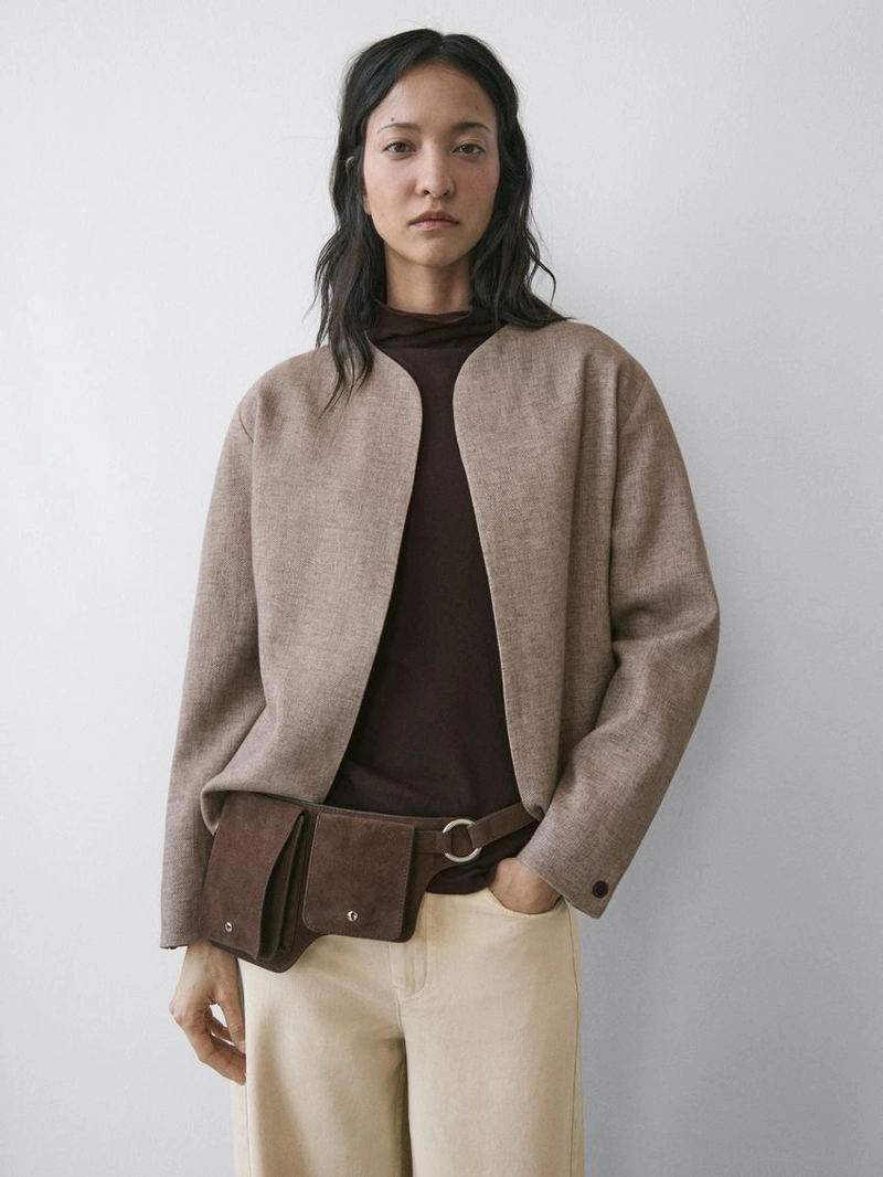 Короткий пиджак из льняной смеси