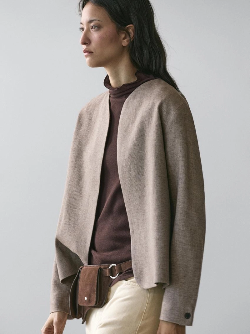 Короткий пиджак из льняной смеси