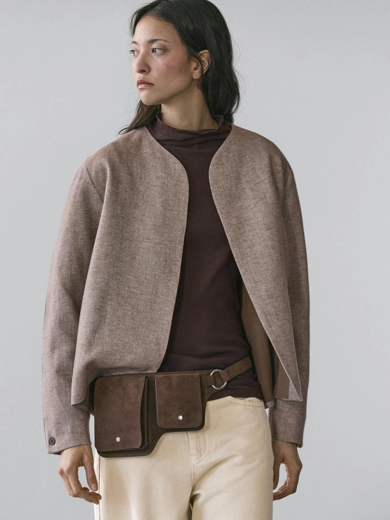 Короткий пиджак из льняной смеси