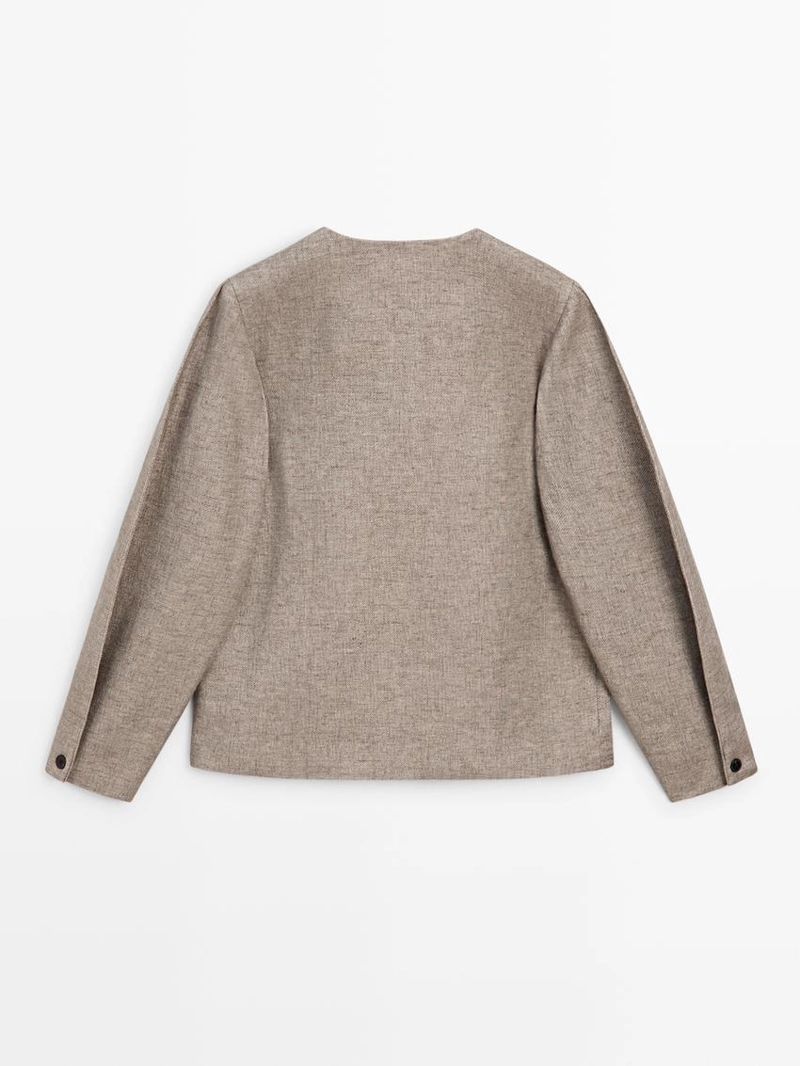 Короткий пиджак из льняной смеси