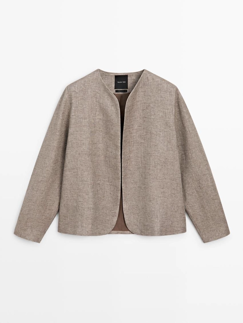 Короткий пиджак из льняной смеси