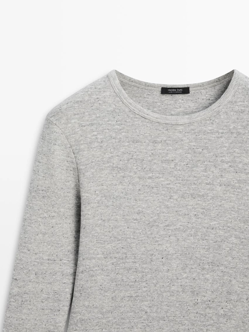 Майка с длинным рукавом с меланжевым узором