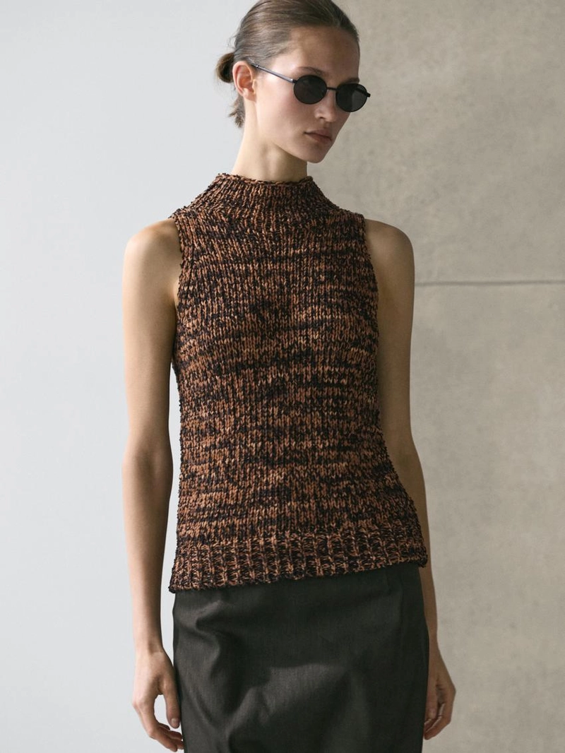 Вязаный топ с запахом marl