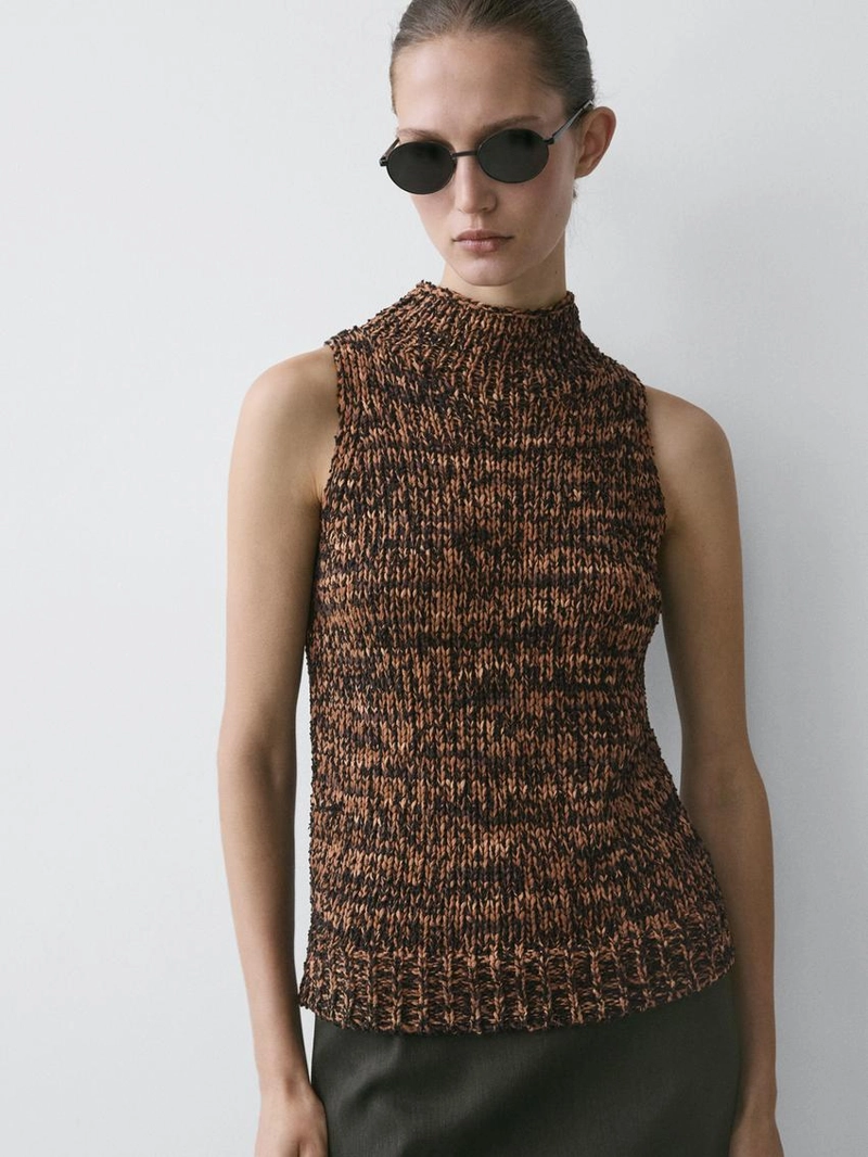 Вязаный топ с запахом marl