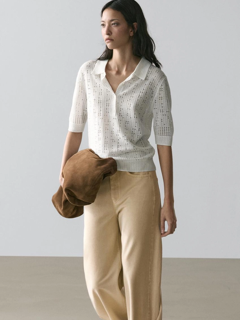 Поло с джемпером из вязаного полотна