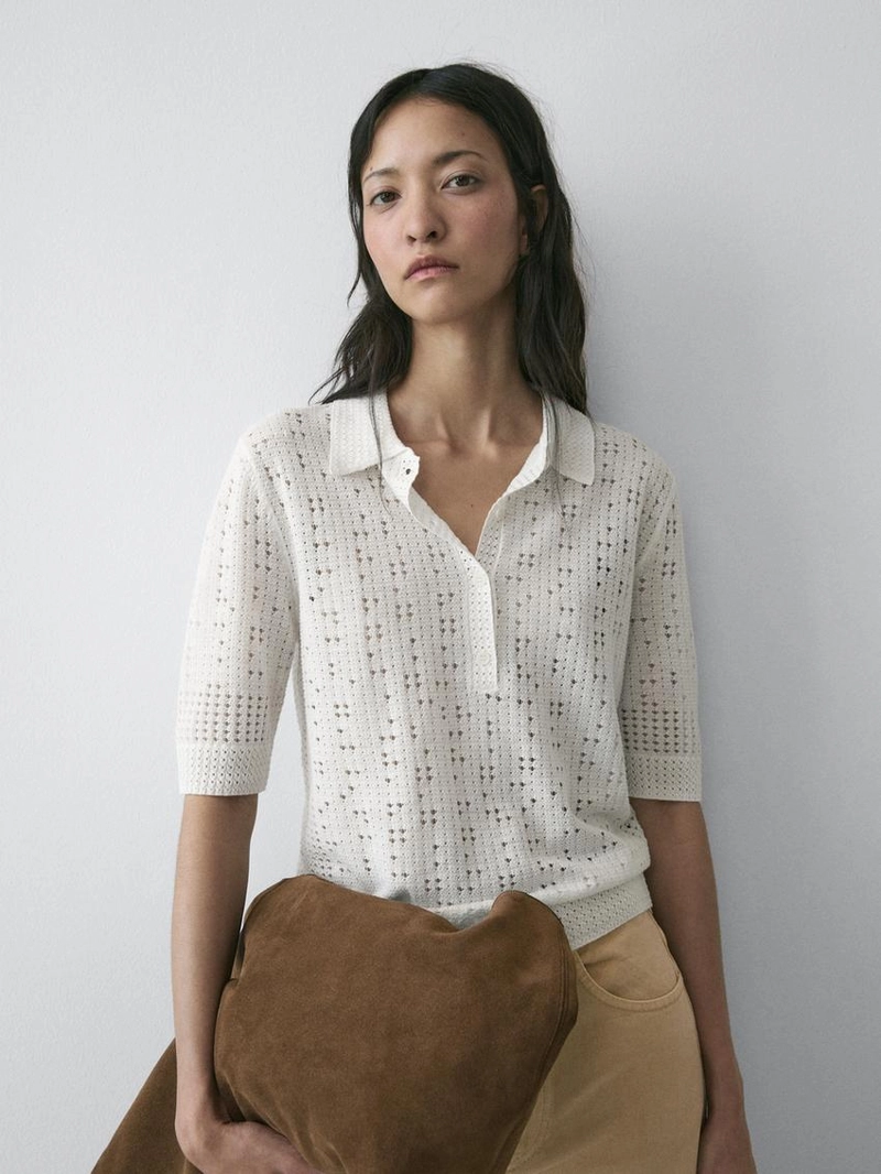 Поло с джемпером из вязаного полотна