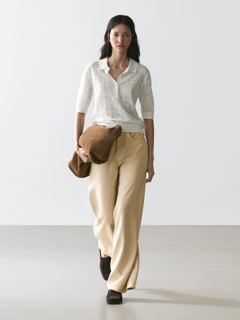 Поло с джемпером из вязаного полотна