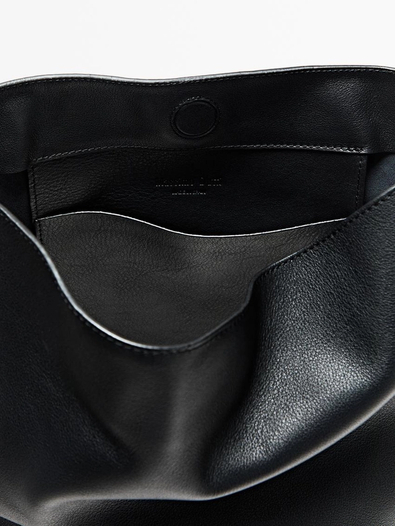 Сумка-ведро из натуральной кожи, нубук