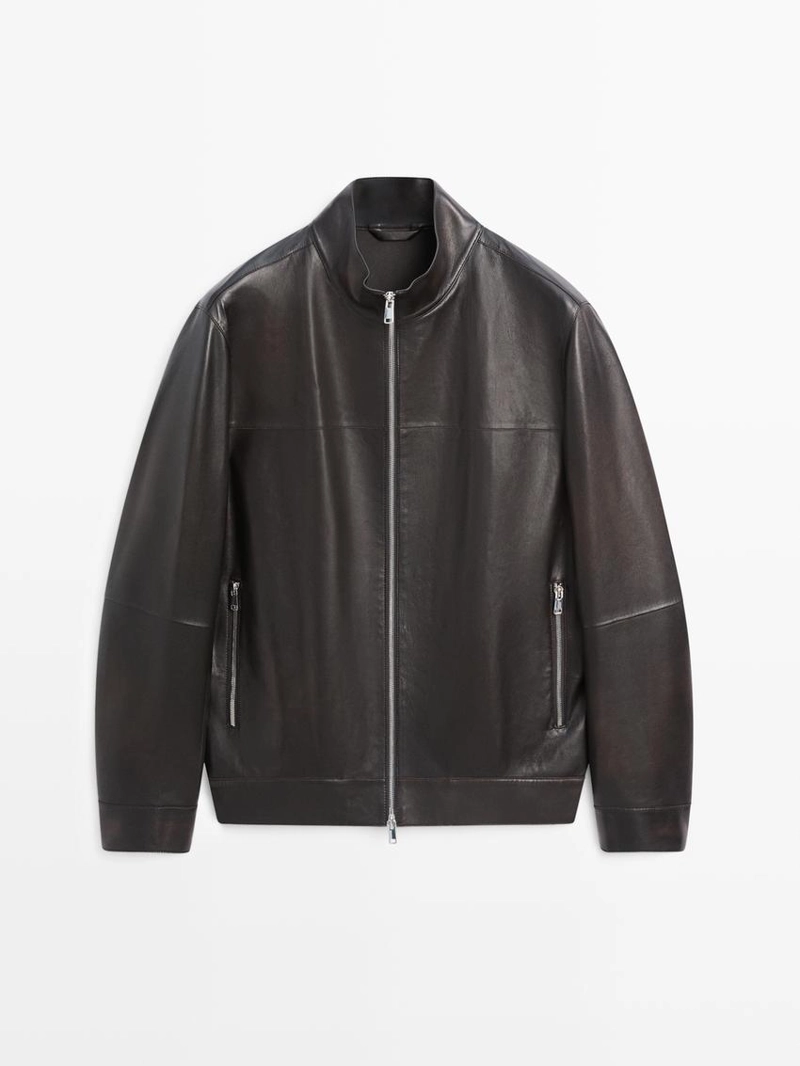 Куртка из овечьей кожи с эффектом потертости