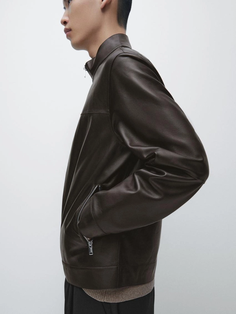 Куртка из овечьей кожи с эффектом потертости